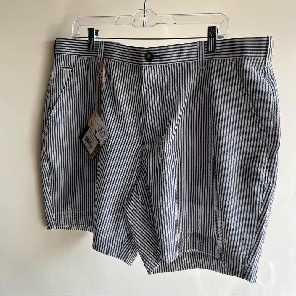 True Flies Gasparilla Seersucker Shorts New NWT Sz 38 Blue White